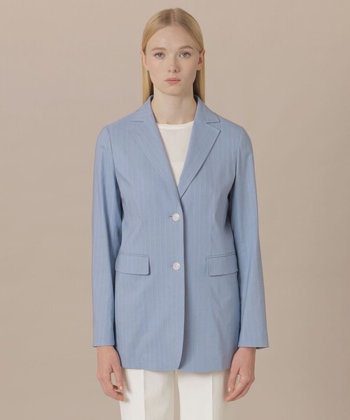 MACKINTOSH LONDON（マッキントッシュ ロンドン）の「【婦人画報4月号掲載】リネンレーヨンストレッチジャケット（テーラードジャケット・レディース・ブルー・38/40）」の4枚目の写真