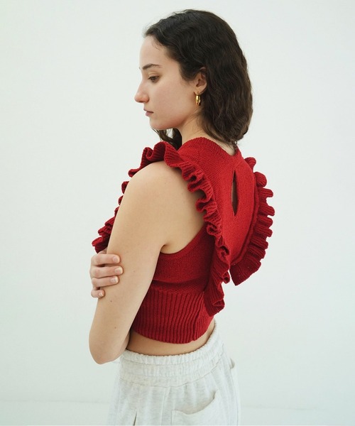 FRILL SLEEVE KNIT TOPS（ニット/セーター）｜CLANE（クラネ）の