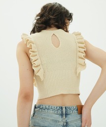 FRILL SLEEVE KNIT TOPS