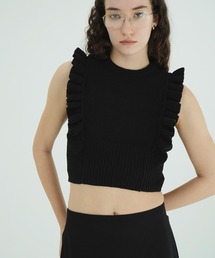 FRILL SLEEVE KNIT TOPS
