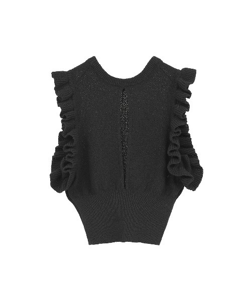 CLANE(クラネ)の「FRILL SLEEVE KNIT TOPS(ニット/セーター・レディース・アイボリー/レッド/ブラック・2/1)」の5枚目の写真