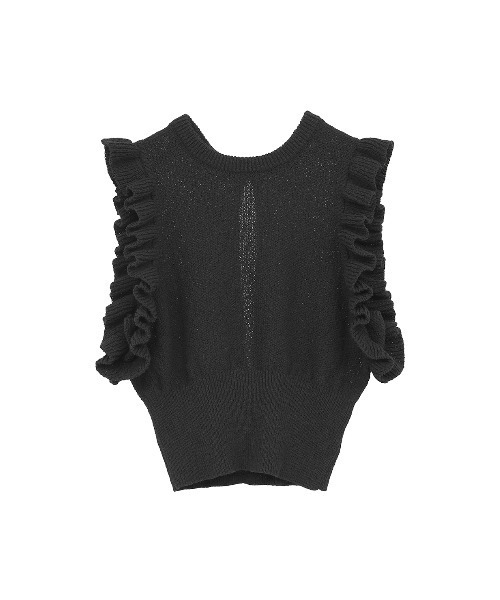 CLANE(クラネ)の「FRILL SLEEVE KNIT TOPS(ニット/セーター・レディース・アイボリー/レッド/ブラック・2/1)」の6枚目の写真