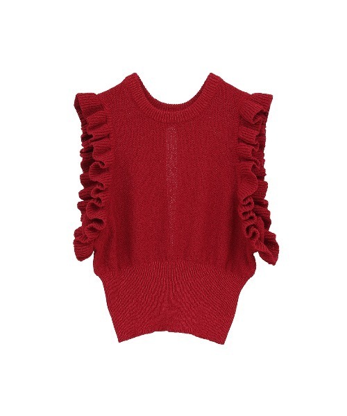 CLANE(クラネ)の「FRILL SLEEVE KNIT TOPS(ニット/セーター・レディース・アイボリー/レッド/ブラック・2/1)」の17枚目の写真