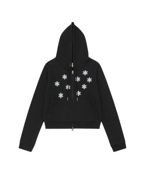 THECOLDESTMOMENT（ザコールデストモーメント）の「TCM flower hooded zip-up (black)（パーカー・レディース・その他・SMALL/MEDIUM/LARGE）」の2枚目の写真