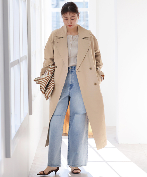 JOURNAL STANDARD relume（ジャーナルスタンダード　レリューム）の「《追加2》［洗濯機洗い可］コットンナイロンライトトレンチコート（トレンチコート・レディース・ネイビー/ベージュ・36/38）」の4枚目の写真