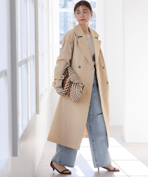 JOURNAL STANDARD relume（ジャーナルスタンダード　レリューム）の「《追加2》［洗濯機洗い可］コットンナイロンライトトレンチコート（トレンチコート・レディース・ネイビー/ベージュ・36/38）」の7枚目の写真