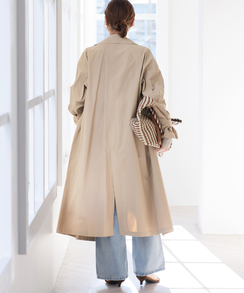 JOURNAL STANDARD relume（ジャーナルスタンダード　レリューム）の「《追加2》［洗濯機洗い可］コットンナイロンライトトレンチコート（トレンチコート・レディース・ネイビー/ベージュ・36/38）」の8枚目の写真