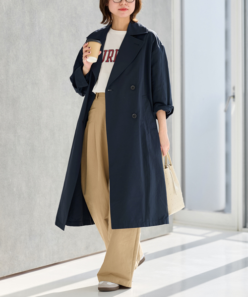 JOURNAL STANDARD relume（ジャーナルスタンダード　レリューム）の「《追加2》［洗濯機洗い可］コットンナイロンライトトレンチコート（トレンチコート・レディース・ネイビー/ベージュ・36/38）」の18枚目の写真