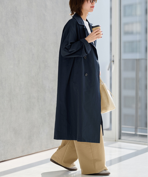 JOURNAL STANDARD relume（ジャーナルスタンダード　レリューム）の「《追加2》［洗濯機洗い可］コットンナイロンライトトレンチコート（トレンチコート・レディース・ネイビー/ベージュ・36/38）」の19枚目の写真