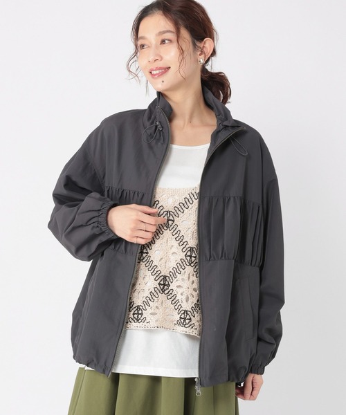 studio CLIP（スタディオクリップ）の「ダブルシャーリングZIPブルゾン（ブルゾン・レディース・ベージュ/チャコール・FREE）」の3枚目の写真