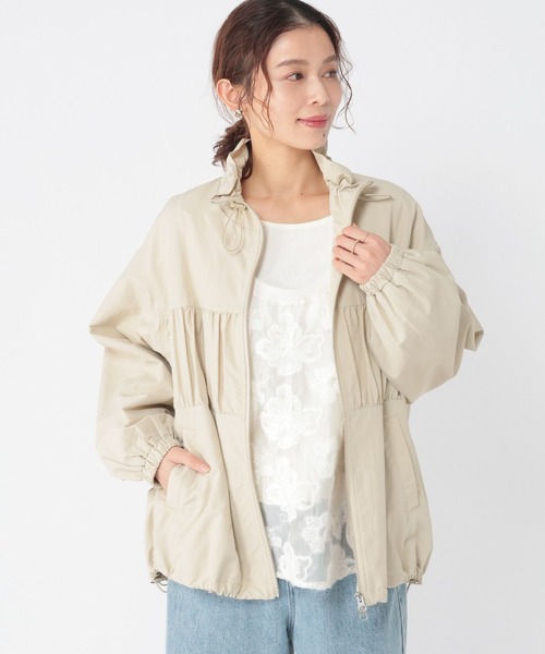 studio CLIP（スタディオクリップ）の「ダブルシャーリングZIPブルゾン（ブルゾン・レディース・ベージュ/チャコール・FREE）」の8枚目の写真