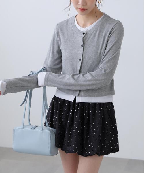 FREE'S MART(フリーズマート)の「◆レイヤード風カットソーカーディガン(Tシャツ/カットソー・レディース・ホワイト系その他/ブラック/グレー/ライトグリーン・FREE)」の18枚目の写真