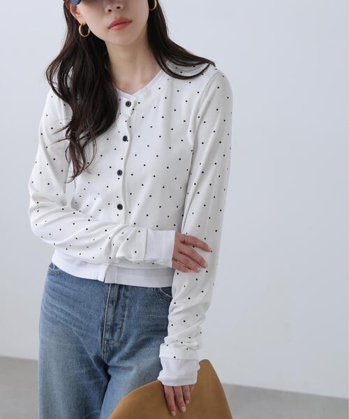 FREE'S MART(フリーズマート)の「◆レイヤード風カットソーカーディガン(Tシャツ/カットソー・レディース・ホワイト系その他/ブラック/グレー/ライトグリーン・FREE)」の21枚目の写真