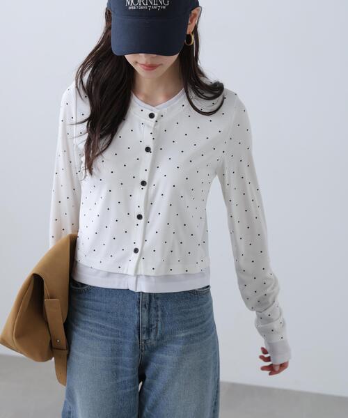 FREE'S MART(フリーズマート)の「◆レイヤード風カットソーカーディガン(Tシャツ/カットソー・レディース・ホワイト系その他/ブラック/グレー/ライトグリーン・FREE)」の22枚目の写真