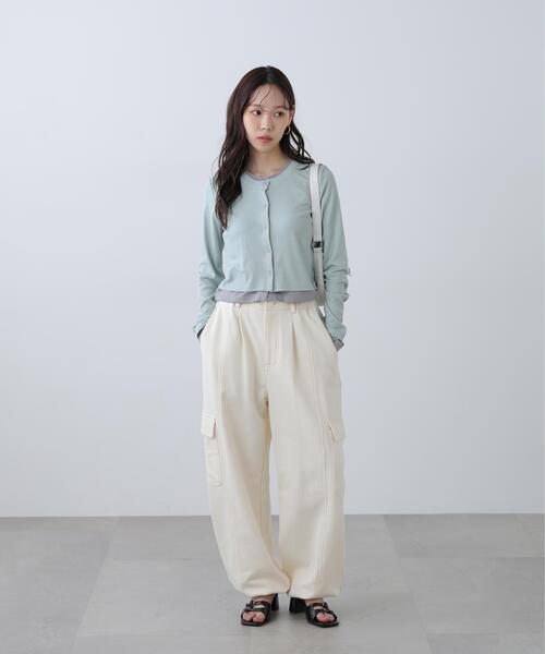 FREE'S MART(フリーズマート)の「◆レイヤード風カットソーカーディガン(Tシャツ/カットソー・レディース・ホワイト系その他/ブラック/グレー/ライトグリーン・FREE)」の21枚目の写真