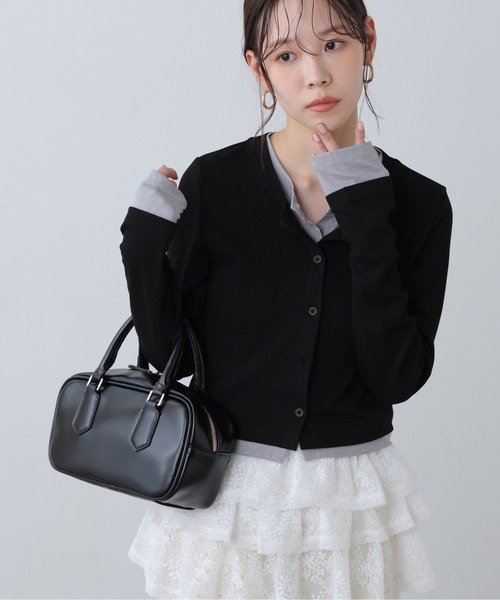 FREE'S MART（フリーズマート）の「◆レイヤード風カットソーカーディガン（Tシャツ/カットソー・レディース・ホワイト系その他/ブラック/グレー/ライトグリーン・FREE）」の14枚目の写真