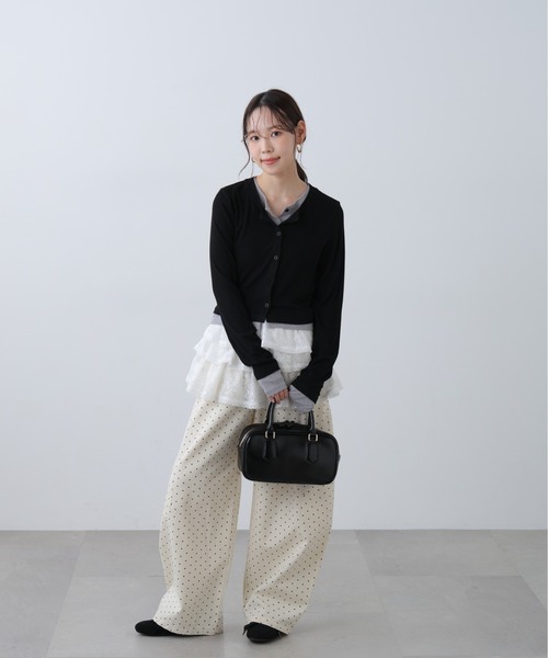 FREE'S MART（フリーズマート）の「◆レイヤード風カットソーカーディガン（Tシャツ/カットソー・レディース・ホワイト系その他/ブラック/グレー/ライトグリーン・FREE）」の15枚目の写真