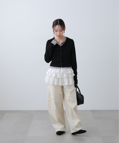 FREE'S MART（フリーズマート）の「◆レイヤード風カットソーカーディガン（Tシャツ/カットソー・レディース・ホワイト系その他/ブラック/グレー/ライトグリーン・FREE）」の17枚目の写真