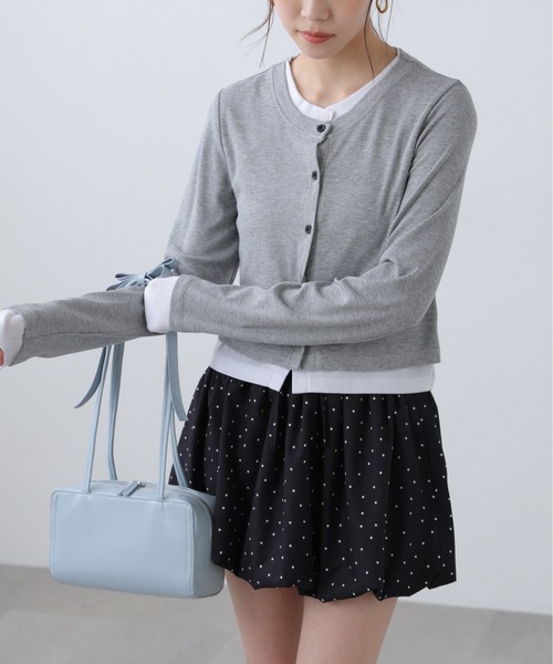 FREE'S MART（フリーズマート）の「◆レイヤード風カットソーカーディガン（Tシャツ/カットソー・レディース・ホワイト系その他/ブラック/グレー/ライトグリーン・FREE）」の18枚目の写真