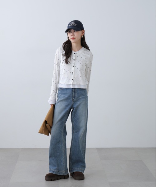 FREE'S MART（フリーズマート）の「◆レイヤード風カットソーカーディガン（Tシャツ/カットソー・レディース・ホワイト系その他/ブラック/グレー/ライトグリーン・FREE）」の6枚目の写真