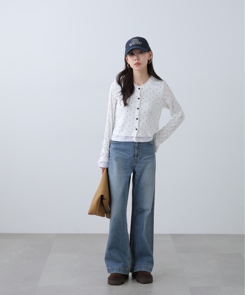 FREE'S MART（フリーズマート）の「◆レイヤード風カットソーカーディガン（Tシャツ/カットソー・レディース・ホワイト系その他/ブラック/グレー/ライトグリーン・FREE）」の7枚目の写真