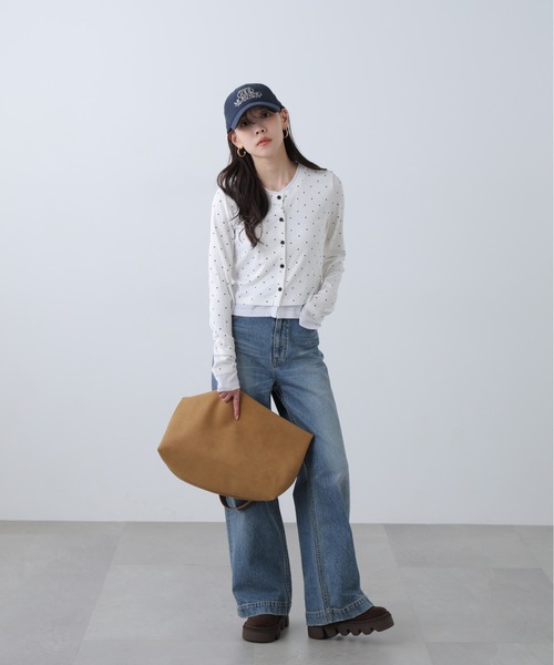 FREE'S MART（フリーズマート）の「◆レイヤード風カットソーカーディガン（Tシャツ/カットソー・レディース・ホワイト系その他/ブラック/グレー/ライトグリーン・FREE）」の8枚目の写真