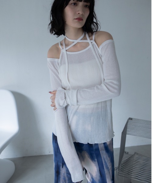 VACANCY（ヴァカンシー）の「カットオフシアーオーバートップス（Tシャツ/カットソー・レディース・ブルー/ブラック/ホワイト・FREE）」の18枚目の写真