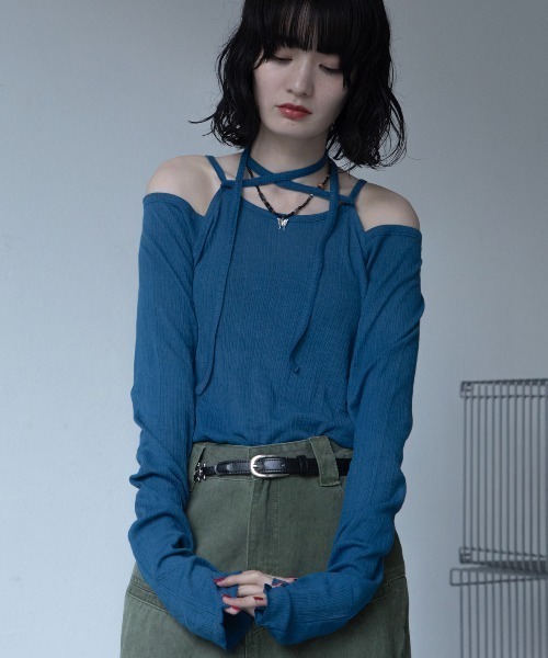 VACANCY（ヴァカンシー）の「カットオフシアーオーバートップス（Tシャツ/カットソー・レディース・ブルー/ブラック/ホワイト・FREE）」の15枚目の写真