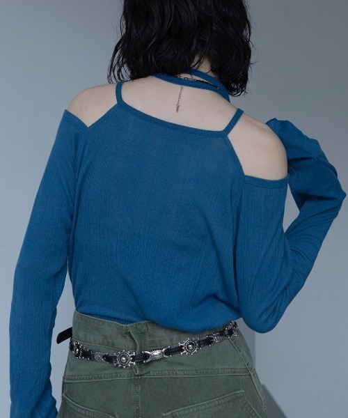 VACANCY（ヴァカンシー）の「カットオフシアーオーバートップス（Tシャツ/カットソー・レディース・ブルー/ブラック/ホワイト・FREE）」の4枚目の写真
