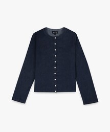 agnes b. | デニム シャンブレー 長袖 カーディガンプレッション(シャツ/ブラウス)