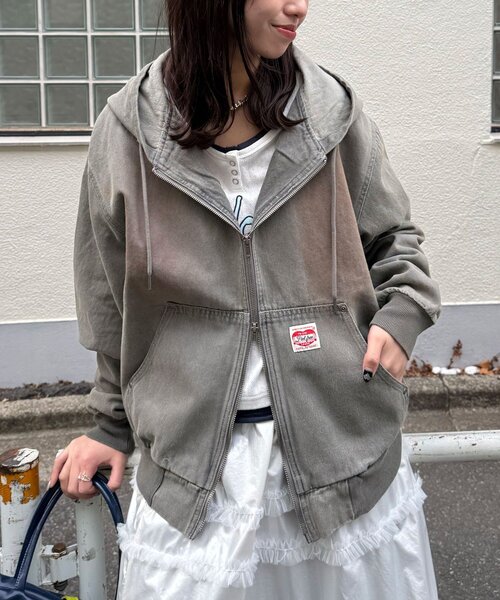 CIAOPANIC(チャオパニック)の「デニムダブルジップパーカー(デニムジャケット・レディース・インディゴブルー/グレー/サックスブルー/ブラック・MEDIUM/LARGE)」の1枚目の写真