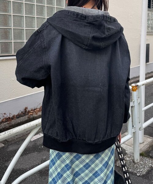 CIAOPANIC(チャオパニック)の「デニムダブルジップパーカー(デニムジャケット・レディース・インディゴブルー/グレー/サックスブルー/ブラック・MEDIUM/LARGE)」の8枚目の写真