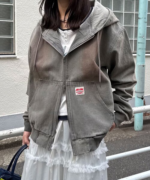 CIAOPANIC(チャオパニック)の「デニムダブルジップパーカー(デニムジャケット・レディース・インディゴブルー/グレー/サックスブルー/ブラック・MEDIUM/LARGE)」の13枚目の写真