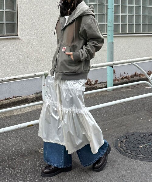 CIAOPANIC(チャオパニック)の「デニムダブルジップパーカー(デニムジャケット・レディース・インディゴブルー/グレー/サックスブルー/ブラック・MEDIUM/LARGE)」の17枚目の写真