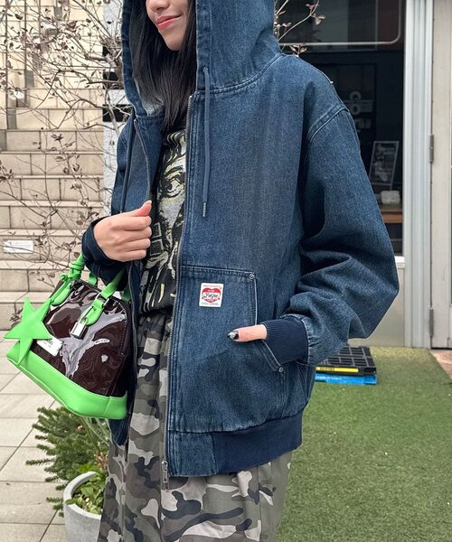 CIAOPANIC(チャオパニック)の「デニムダブルジップパーカー(デニムジャケット・レディース・インディゴブルー/グレー/サックスブルー/ブラック・MEDIUM/LARGE)」の19枚目の写真