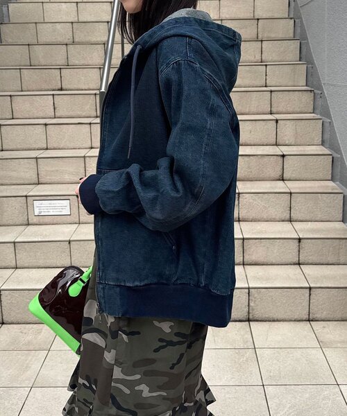 CIAOPANIC(チャオパニック)の「デニムダブルジップパーカー(デニムジャケット・レディース・インディゴブルー/グレー/サックスブルー/ブラック・MEDIUM/LARGE)」の20枚目の写真