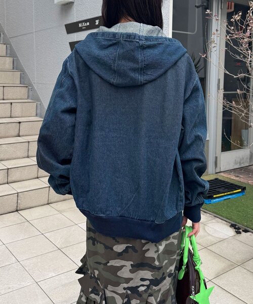CIAOPANIC(チャオパニック)の「デニムダブルジップパーカー(デニムジャケット・レディース・インディゴブルー/グレー/サックスブルー/ブラック・MEDIUM/LARGE)」の21枚目の写真