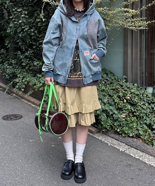 UNITED FILAMENTS SHUKADOパーカー、チャオパニック　デニム UNISEX】アソート素材フードジャケット/デニムジャケット/アクティブ