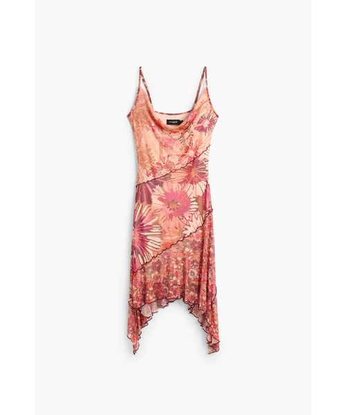 Desigual(デシグアル)の「フラワープリントハンカチヘムキャミドレス(ワンピース・レディース・マルチ・L/M/S/XL/XS)」の4枚目の写真