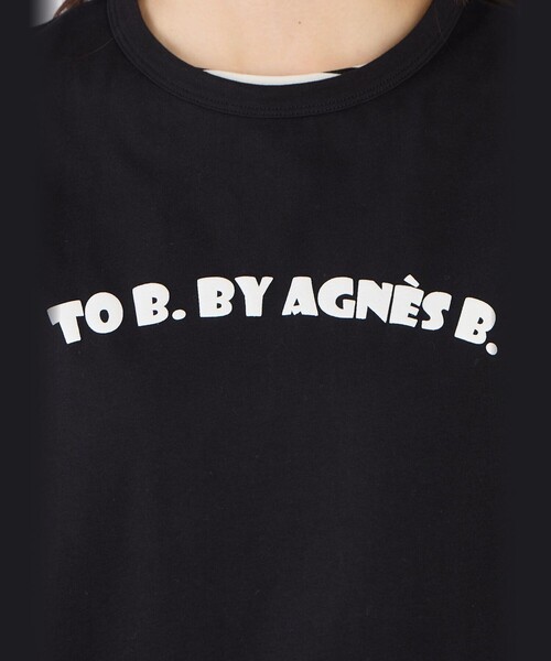To b. by agnes b.(トゥービーバイアニエスベー)の「ロゴ パフプリント コットン 半袖 Tシャツ(Tシャツ/カットソー・レディース・ブラック・40/38)」の8枚目の写真