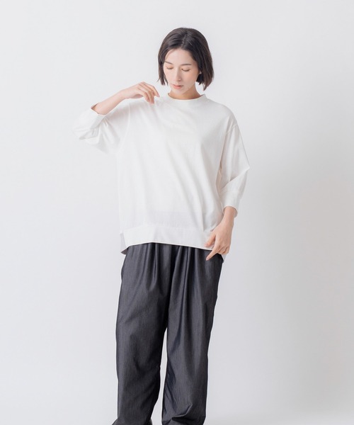 Kelen(ケレン)の「「KELEN / ケレン」コットンジャージー裾配色プルオーバー(Tシャツ/カットソー・レディース・チャコールグレー/グレー/ブラック/オフホワイト・M/S)」の14枚目の写真