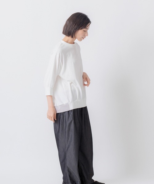 Kelen(ケレン)の「「KELEN / ケレン」コットンジャージー裾配色プルオーバー(Tシャツ/カットソー・レディース・チャコールグレー/グレー/ブラック/オフホワイト・M/S)」の15枚目の写真