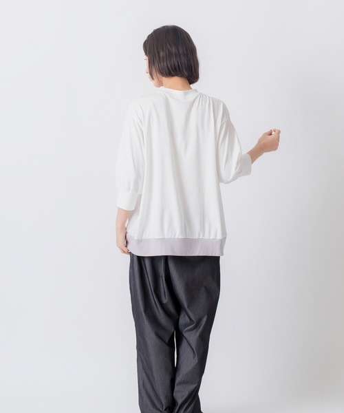 Kelen(ケレン)の「「KELEN / ケレン」コットンジャージー裾配色プルオーバー(Tシャツ/カットソー・レディース・チャコールグレー/グレー/ブラック/オフホワイト・M/S)」の16枚目の写真