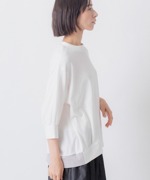 Kelen(ケレン)の「「KELEN / ケレン」コットンジャージー裾配色プルオーバー(Tシャツ/カットソー・レディース・チャコールグレー/グレー/ブラック/オフホワイト・M/S)」の18枚目の写真