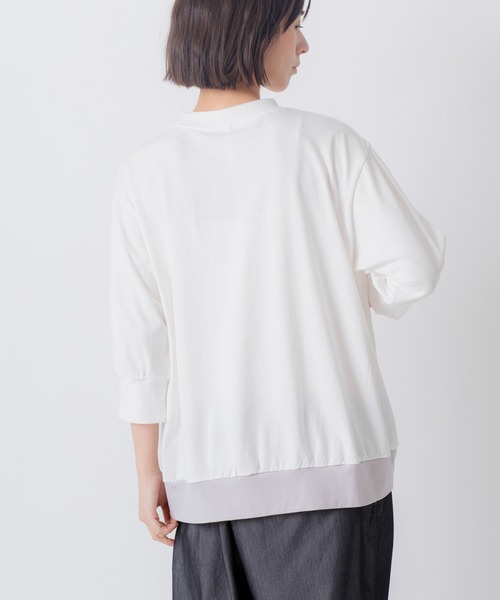 Kelen(ケレン)の「「KELEN / ケレン」コットンジャージー裾配色プルオーバー(Tシャツ/カットソー・レディース・チャコールグレー/グレー/ブラック/オフホワイト・M/S)」の19枚目の写真