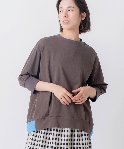 Kelen(ケレン)の「「KELEN / ケレン」コットンジャージー裾配色プルオーバー(Tシャツ/カットソー・レディース・チャコールグレー/グレー/ブラック/オフホワイト・M/S)」の22枚目の写真