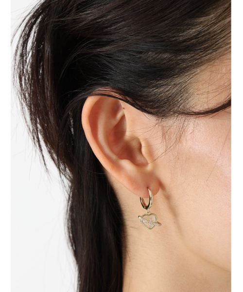 Edit Sheen（エディットシーン）の「ヴィンテージハートフープピアス（ピアス（両耳用）・レディース・ゴールド・FREE）」の2枚目の写真