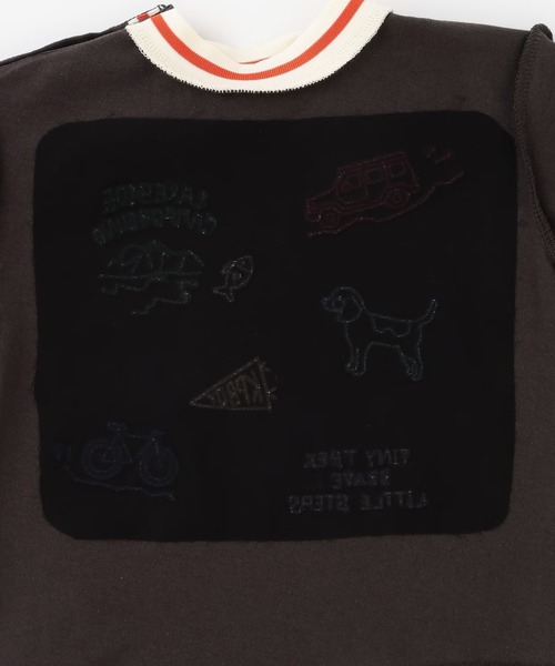 KP BOY（ケーピーボーイ）の「ハンド刺しゅう風 半袖Tシャツ（Tシャツ/カットソー・キッズ・オフホワイト/ブラック・90cm/100cm/110cm/120cm）」の8枚目の写真