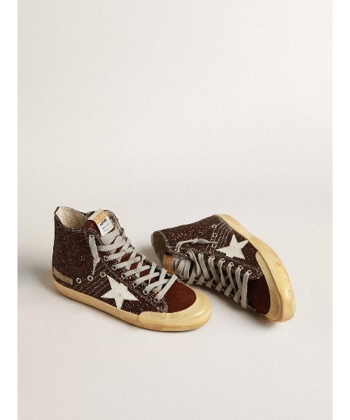 GOLDEN GOOSE(ゴールデングース)の「Francy Penstar グリッター(ブラウン) レザースター(ホワイト)(スニーカー・レディース・ブラウン系その他・39/37/36/35/38)」の1枚目の写真