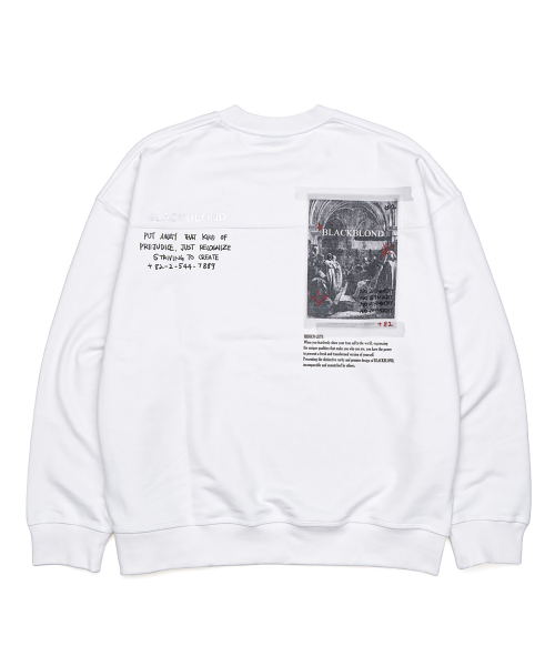 BLACK BLOND(ブラック ブロンド)の「ビビディ1982ノーシンパシースウェットシャツ(ホワイト)(スウェット・レディース・その他・LARGE/MEDIUM/X-LARGE)」の2枚目の写真